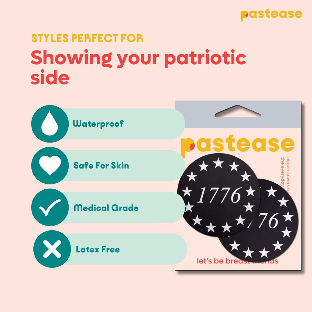 1776 Star Spangled Black & White Nipple Pasties by Pastease