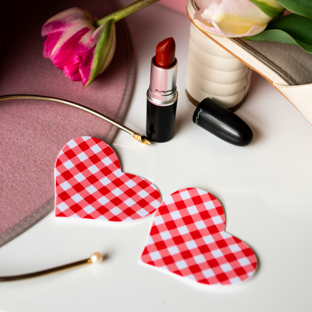 Love: Red Gingham Heart Nipple Pasties by Pastease®