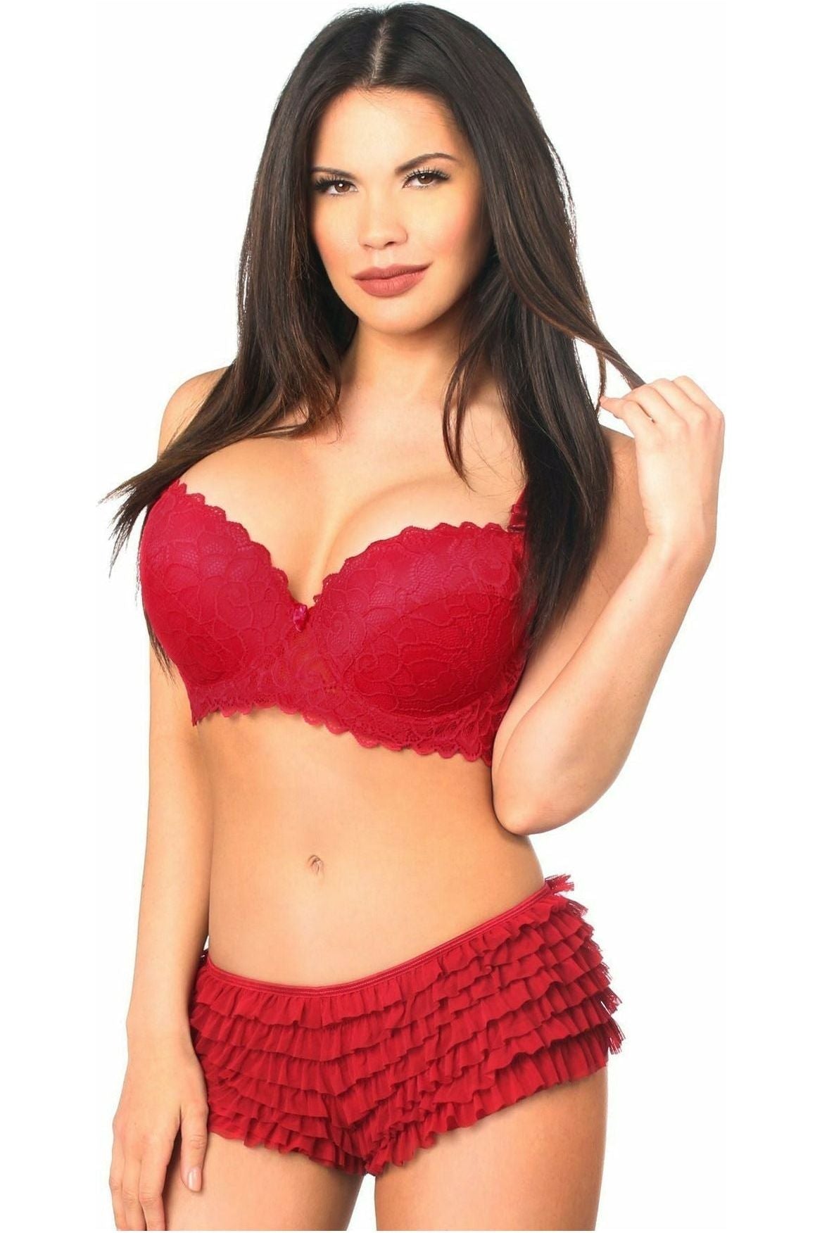 Wine Ruffle Panty w/Bow