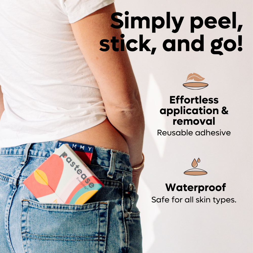 Pastease Everyday Silicone Breast Covers Lights Out! Flat Black Reusable with Travel Box