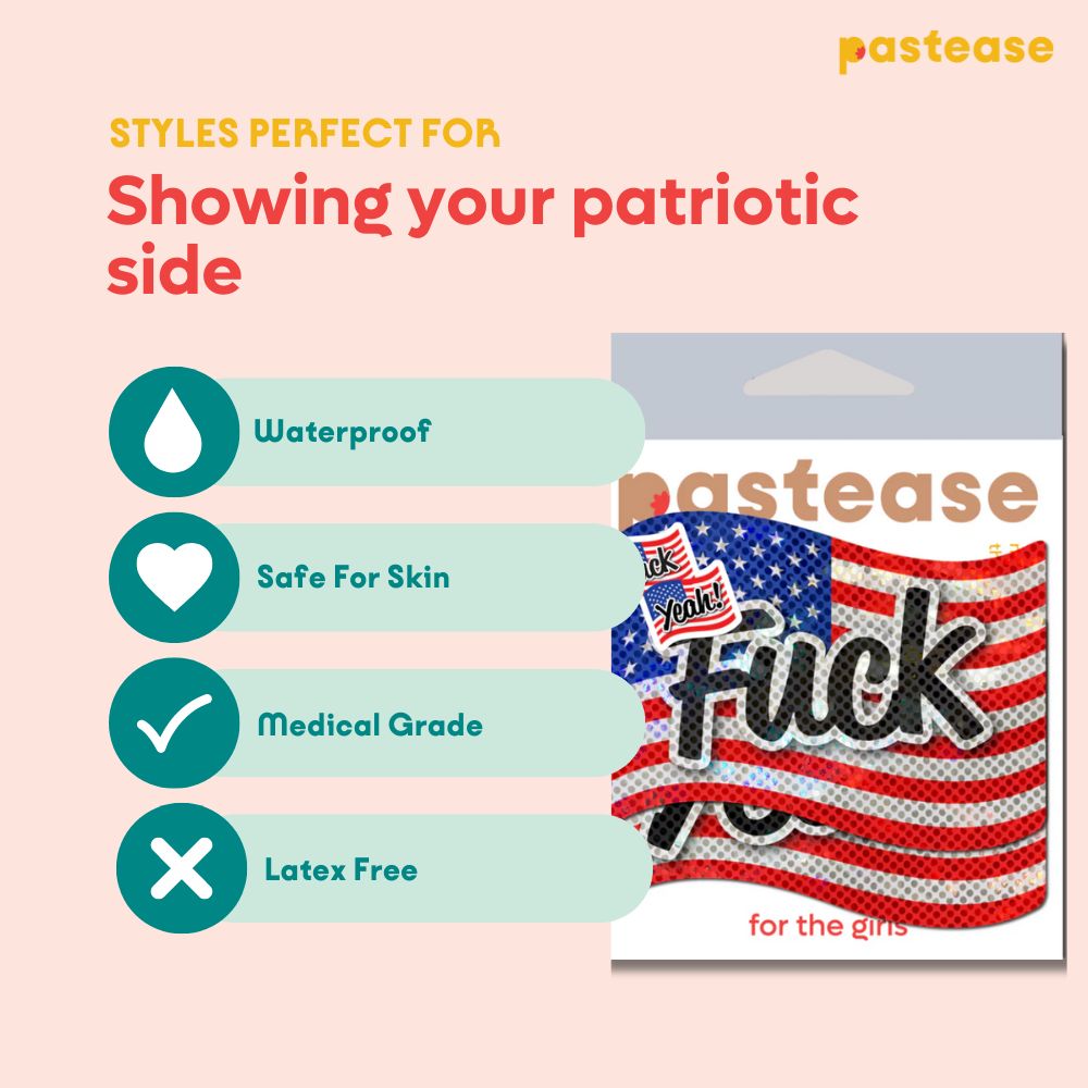 Flag: America 'Fuck Yeah!' USA Stars & Stripes Old Glory Nipple Pasties by Pastease®