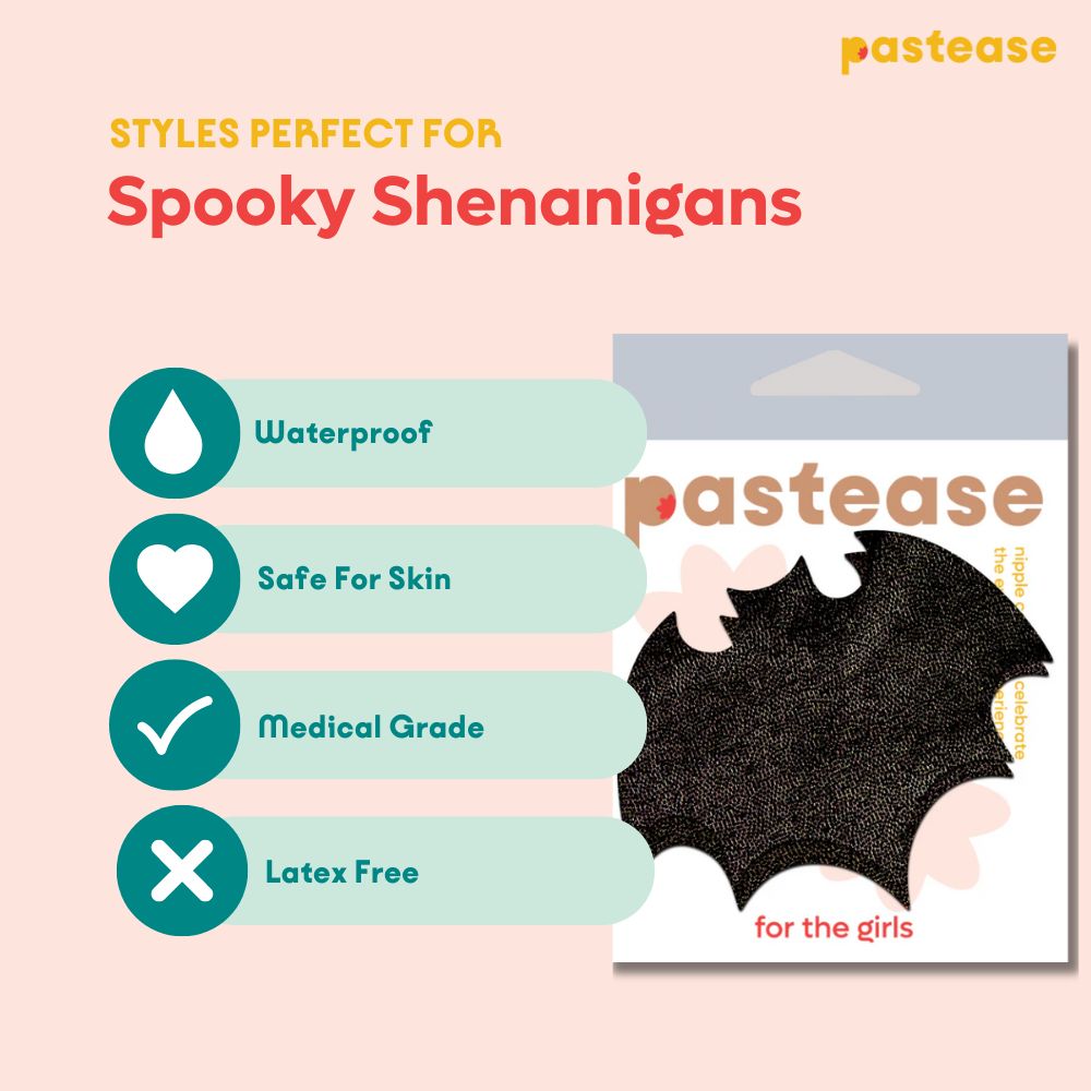 Vamp: Liquid Black Bat Nipple Pasties by Pastease®