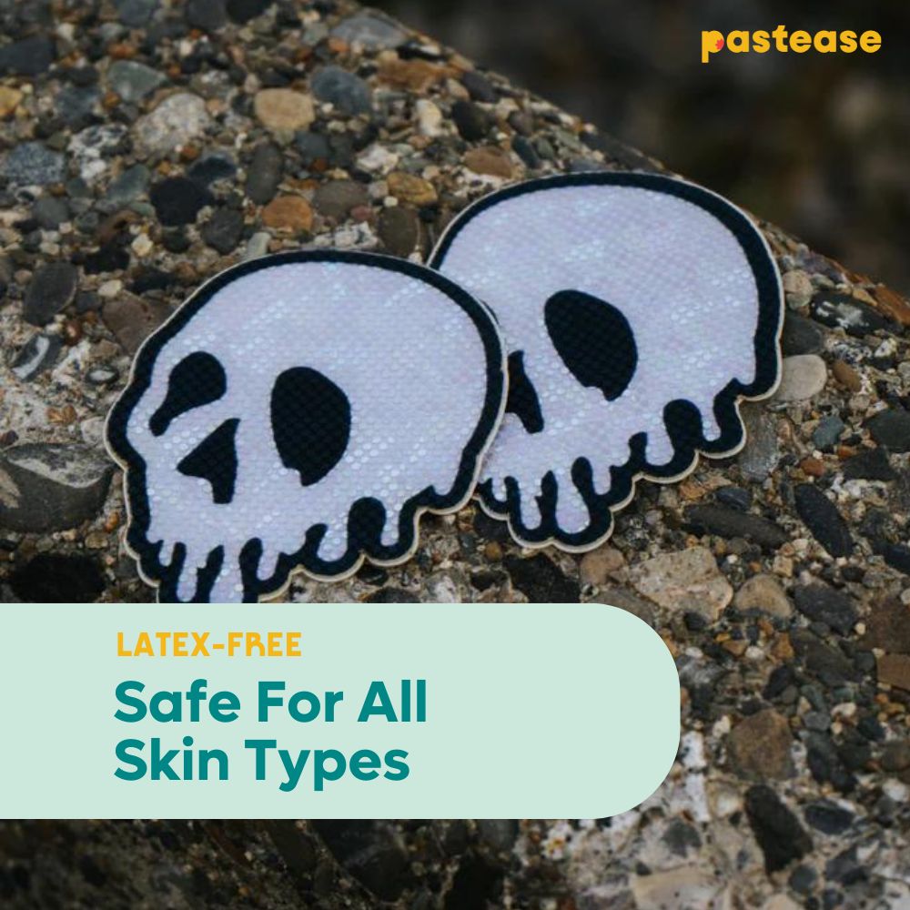 Skull Melt Pasties: Shattered Glass Drip Skull Nipple Covers by Pastease®