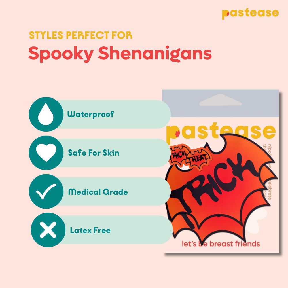 Vamp: Blood Orange Halloween Trick or Treat Bat Nipple Pasties by Pastease®