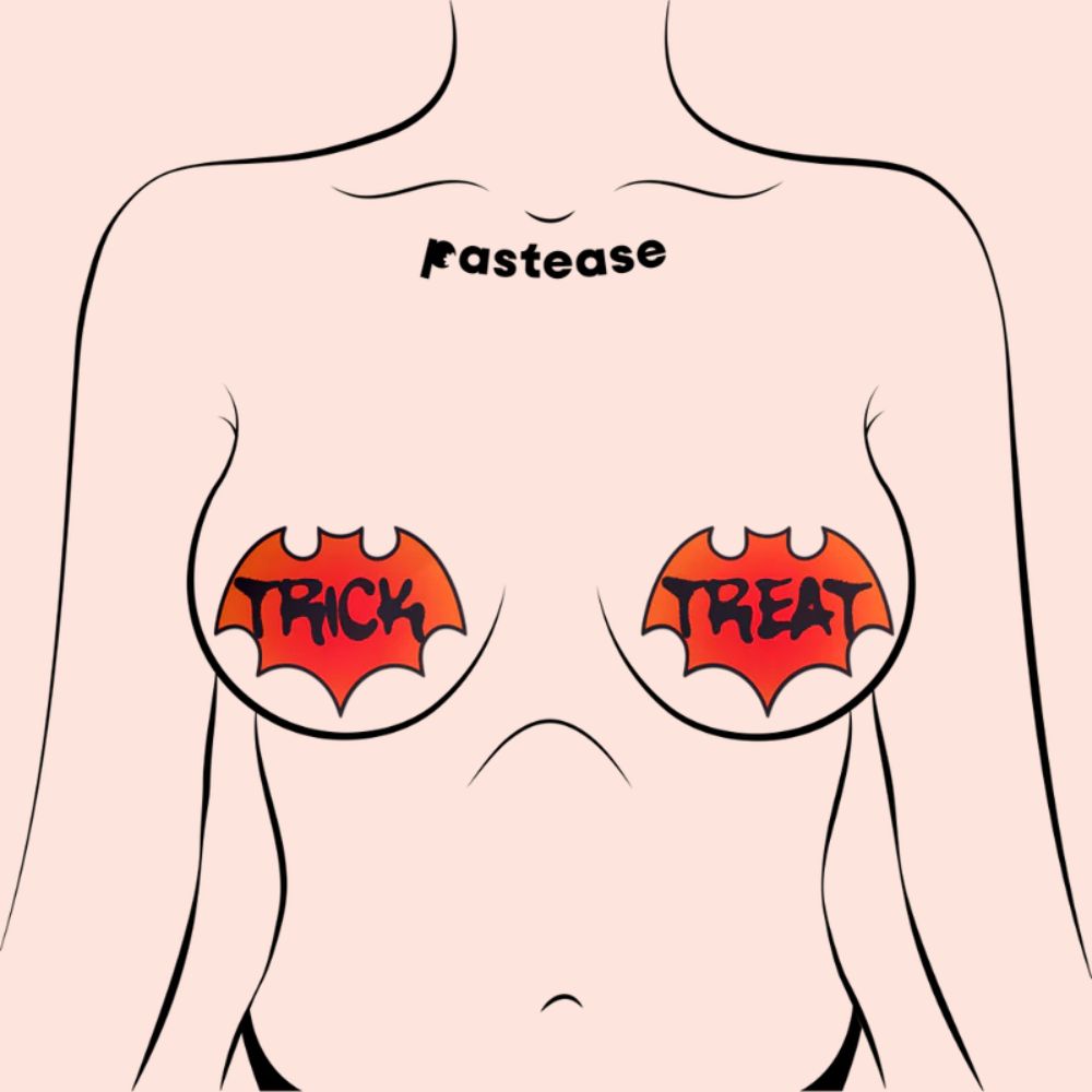 Vamp: Blood Orange Halloween Trick or Treat Bat Nipple Pasties by Pastease®