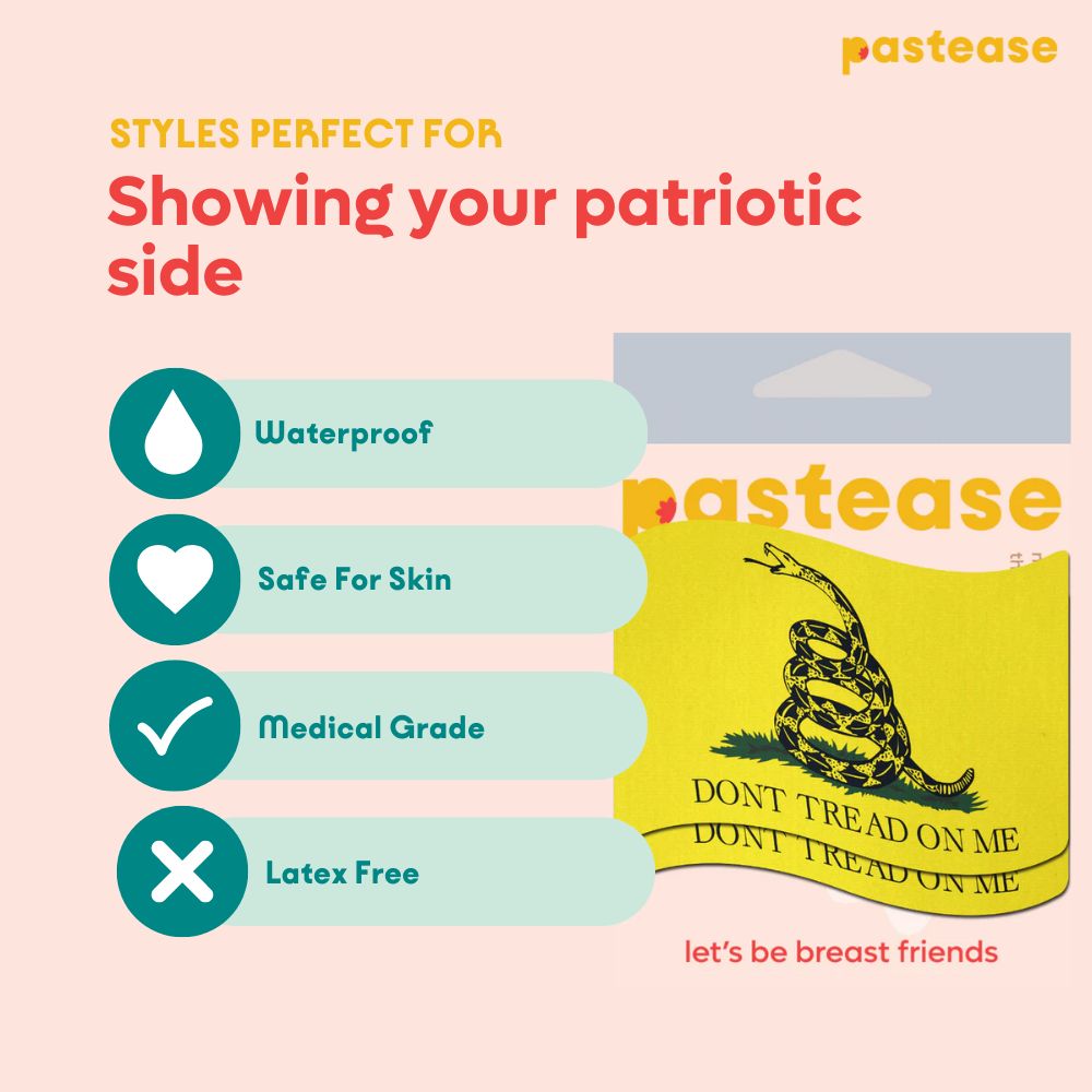 Flag: Don't Tread on Me Yellow Waving Flag Nipple Pasties by Pastease®