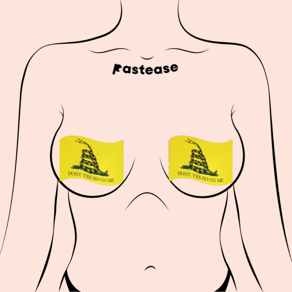 Flag: Don't Tread on Me Yellow Waving Flag Nipple Pasties by Pastease®