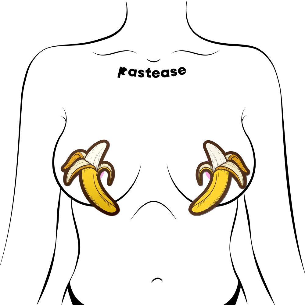 Banana Pasties Long Yellow Nipple Covers by Pastease®