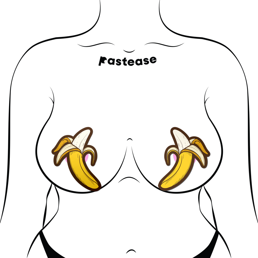 Banana Pasties Long Yellow Nipple Covers by Pastease®