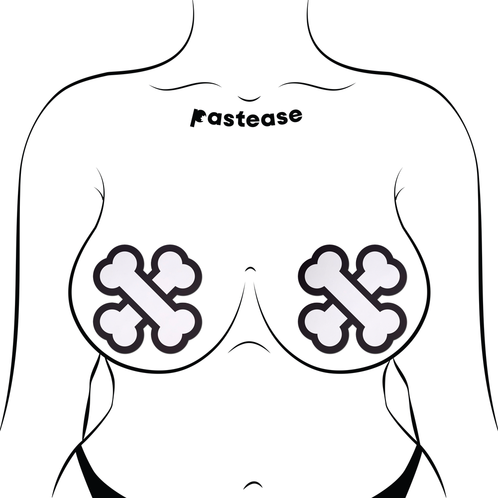 White Crossbone Breast Pasties by Pastease®
