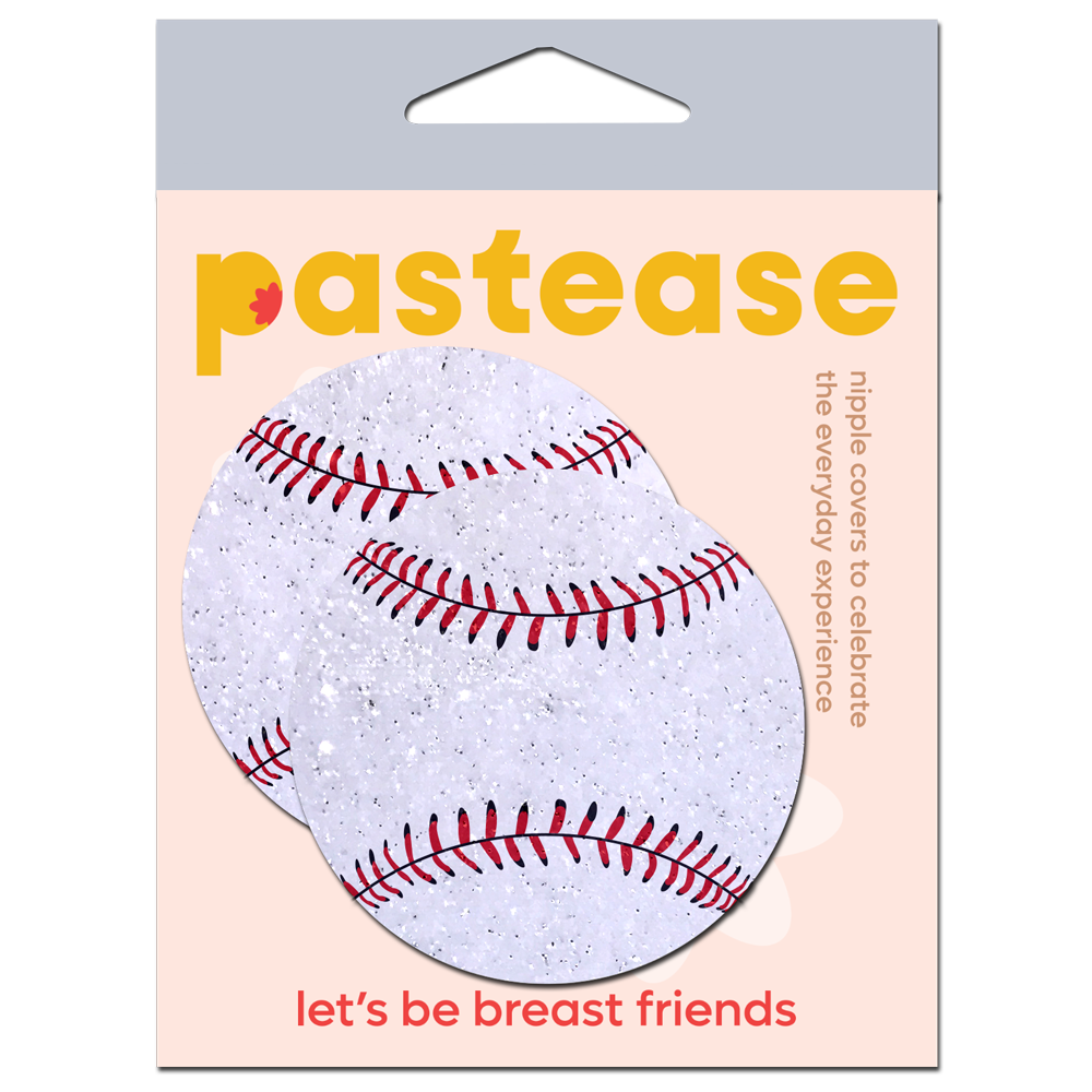 Baseball Pasties on Sparkly Velvet American Baseball Nipple Covers by Pastease