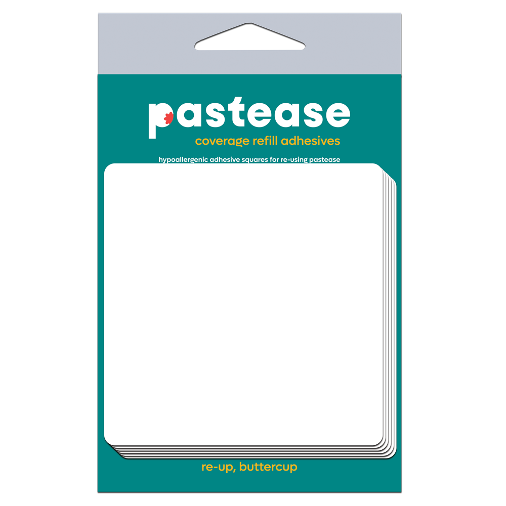Refills Coverage Size: Three Pair Double Stick Adhesive Squares for Reusing Larger & Unique Pastease Shapes