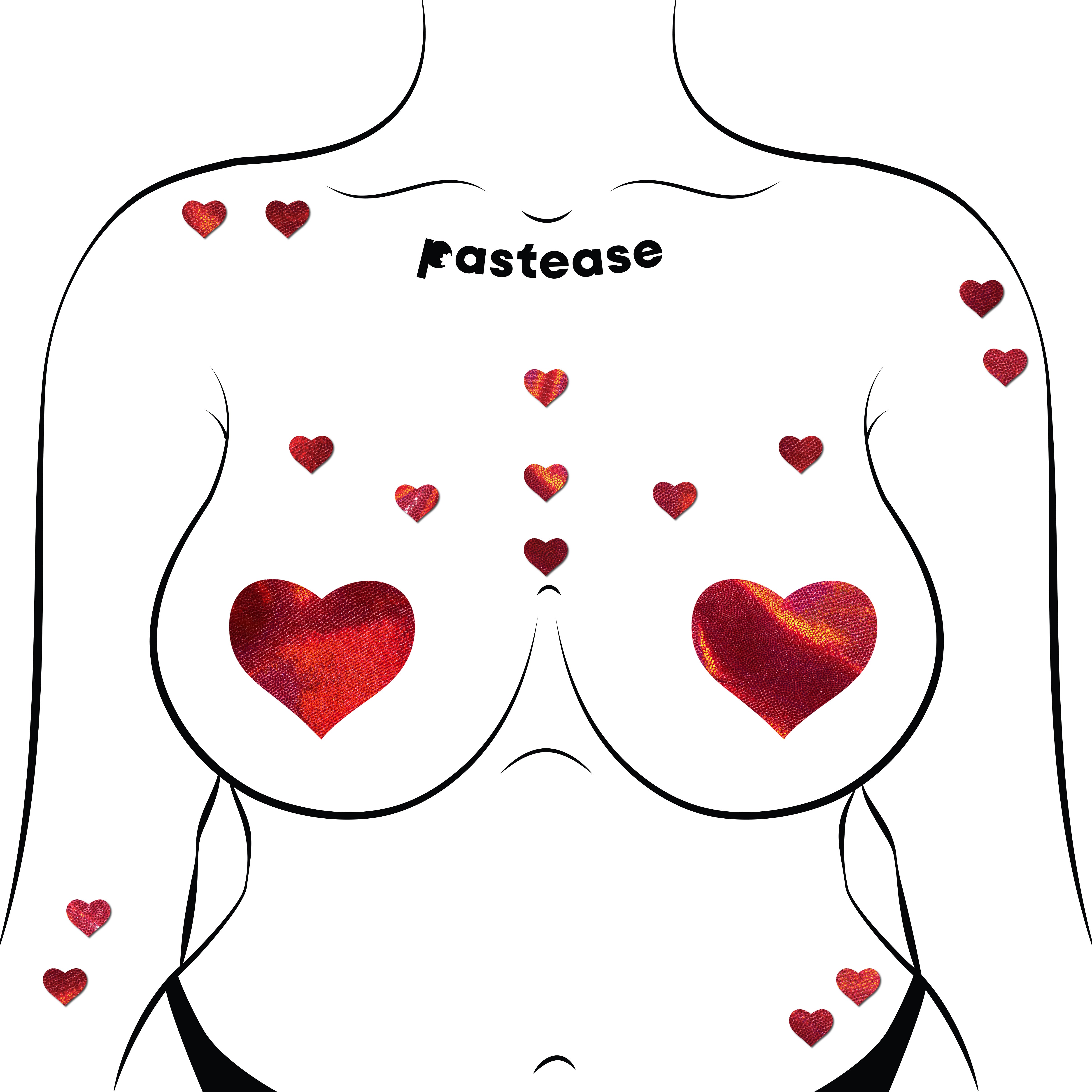 Pastease Confetti: Liquid Red Baby Heart Body Pasties by Pastease®