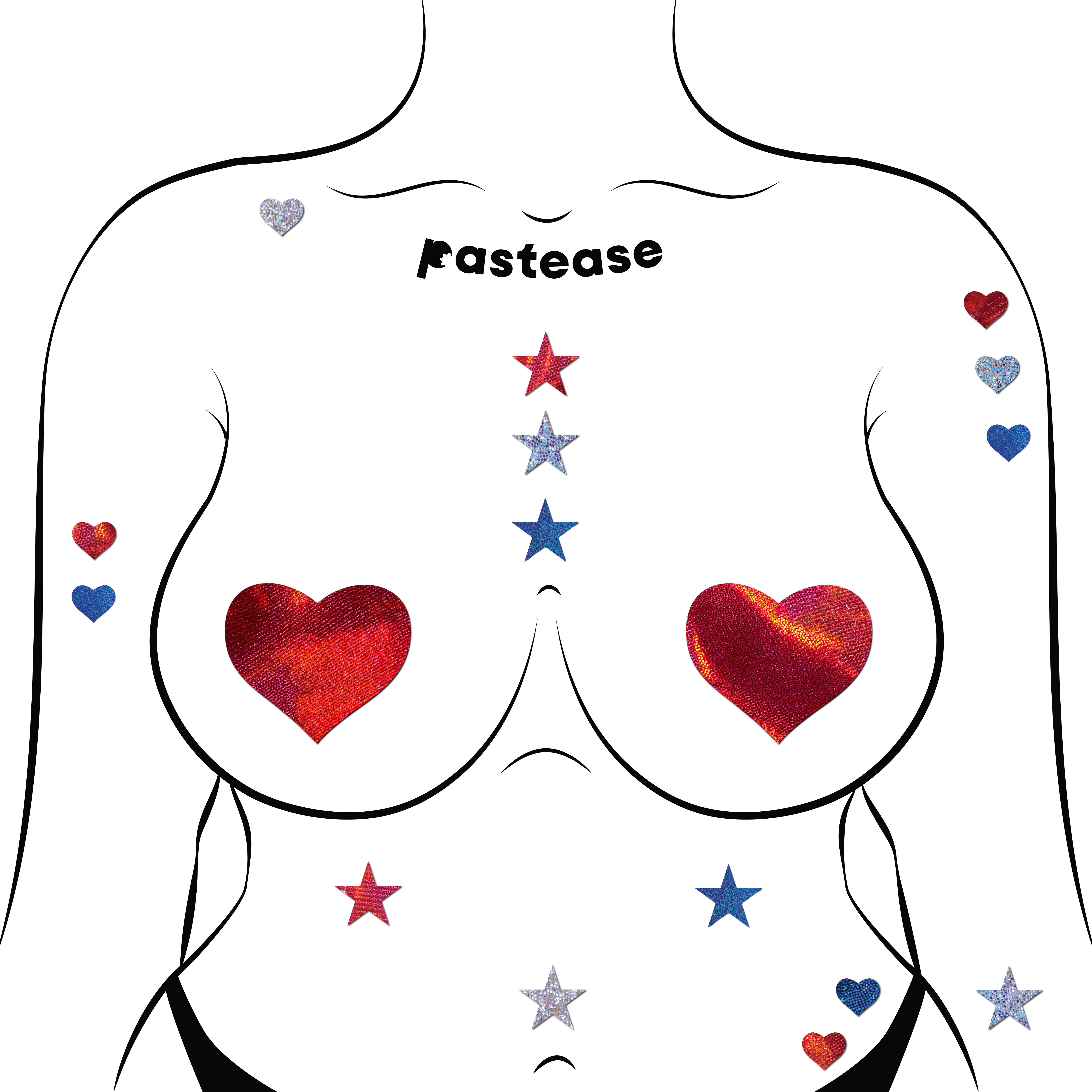 Pastease Confetti: Red, White & Blue Patriotic Baby Star Body Pasties by Pastease®