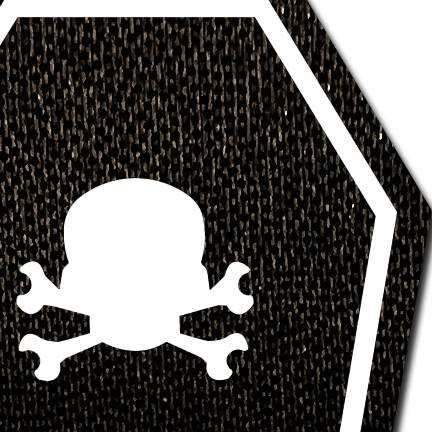 Black Coffin With Glow in the Dark Skull & Crossbones Halloween Breast Pasties by Pastease®