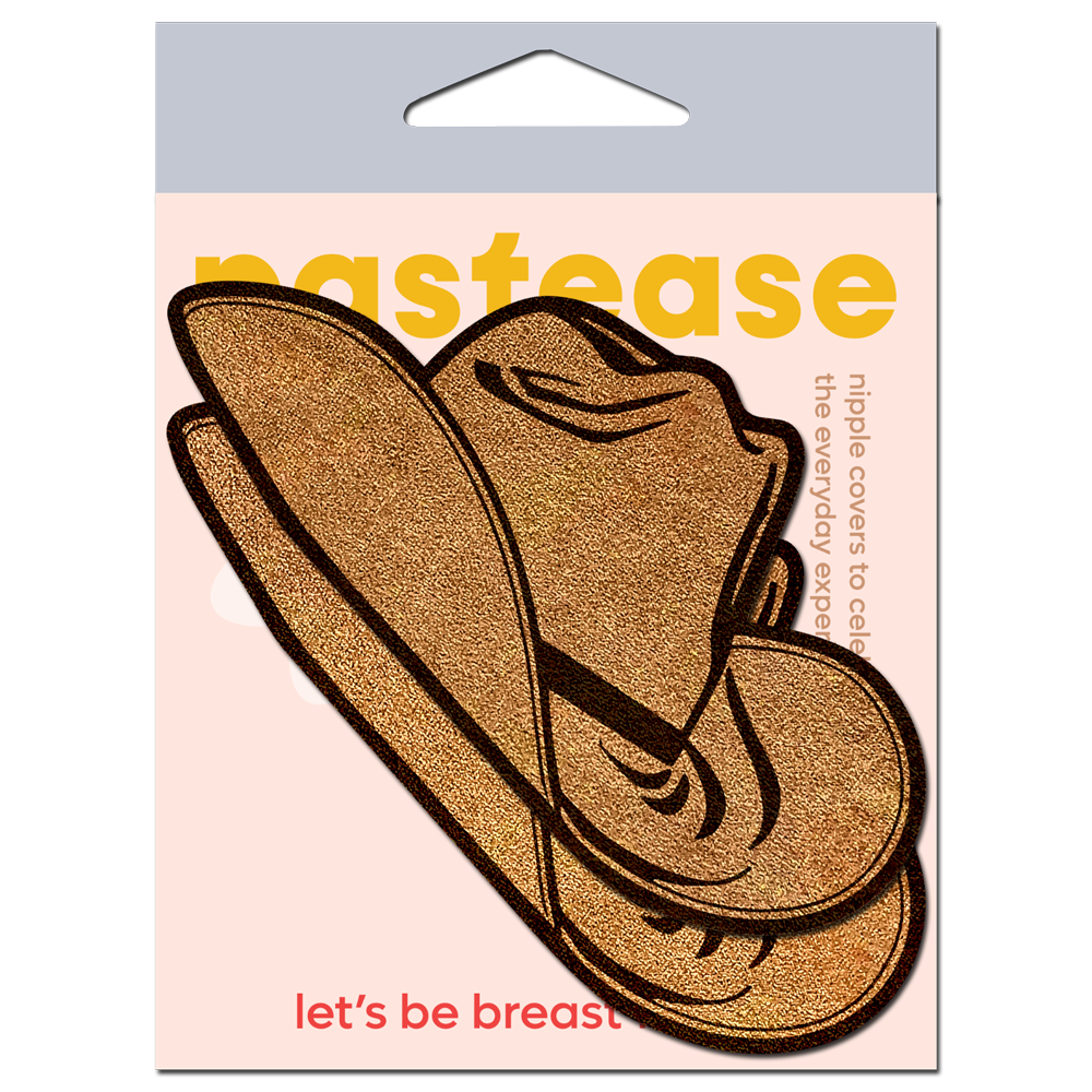 Wild West Brown Suede Cowboy Hat Nipple Pasties Stylish Nipple Covers by Pastease®