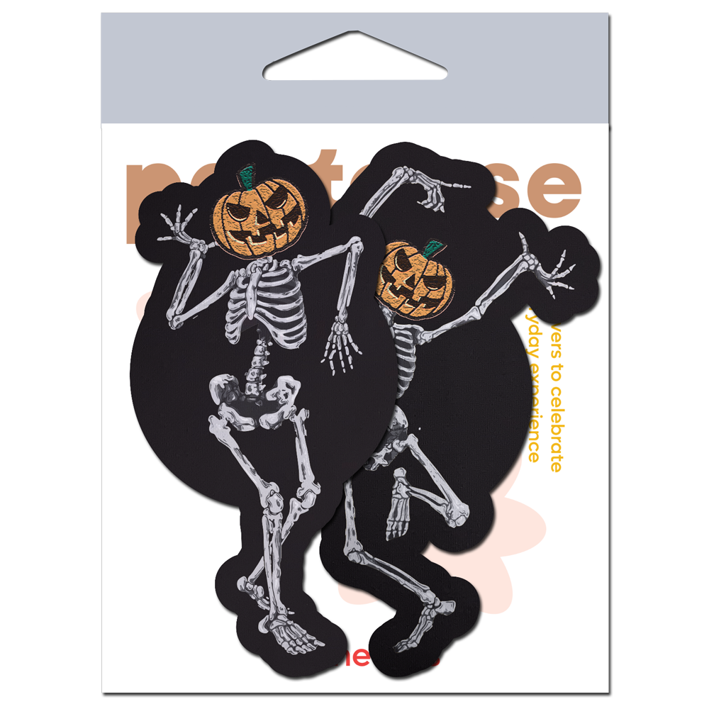Dancing Skeletons Pasties with Pumpkin Heads Spooky Scary Skeletons Pastease