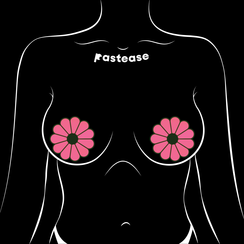Daisy: Neon Green & Glow in the Dark Neon Pink Petal Pasties Nipple Covers by Pastease®