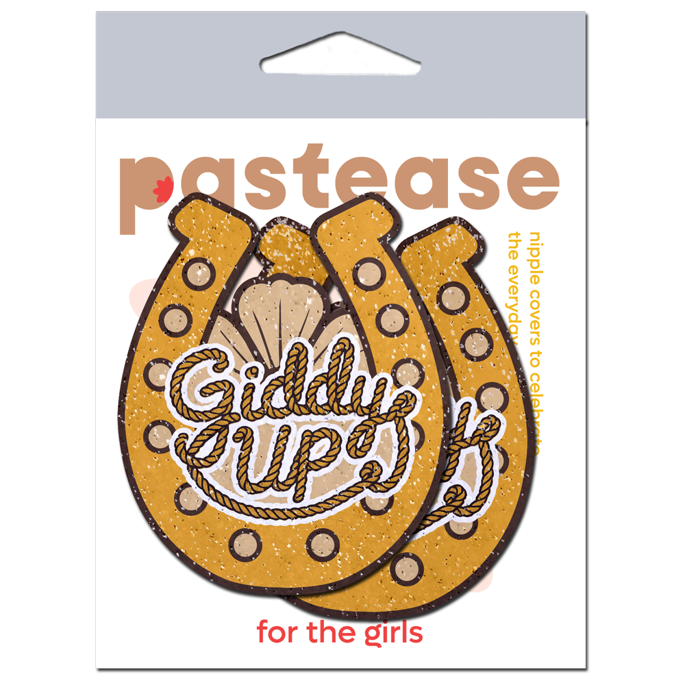 Giddy Up Sparkling Horseshoe Golden Nipple Covers by Pastease