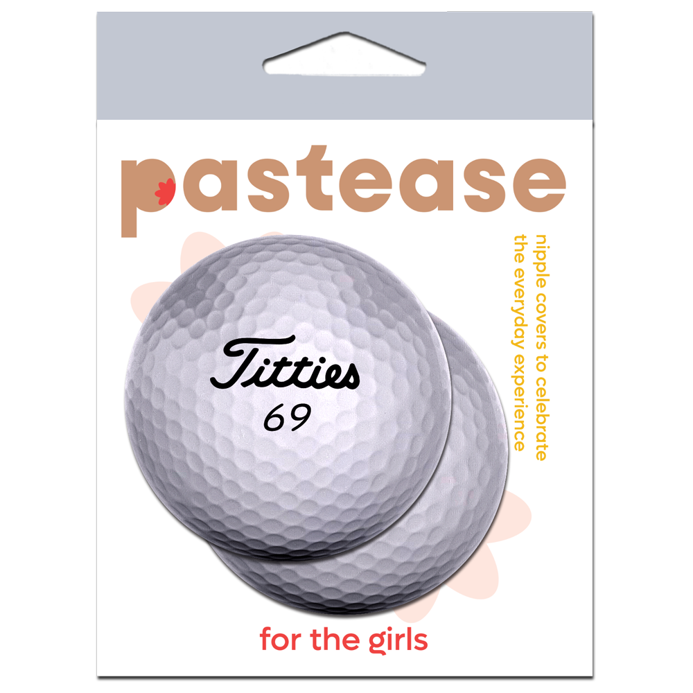 Golfball Pasties 'Titties' Logo Golfing Nipple Covers by Pastease