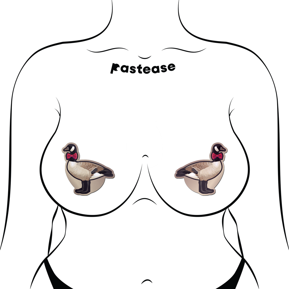 Christmas Goose with Red Holiday Bow Breast Pasties by Pastease®