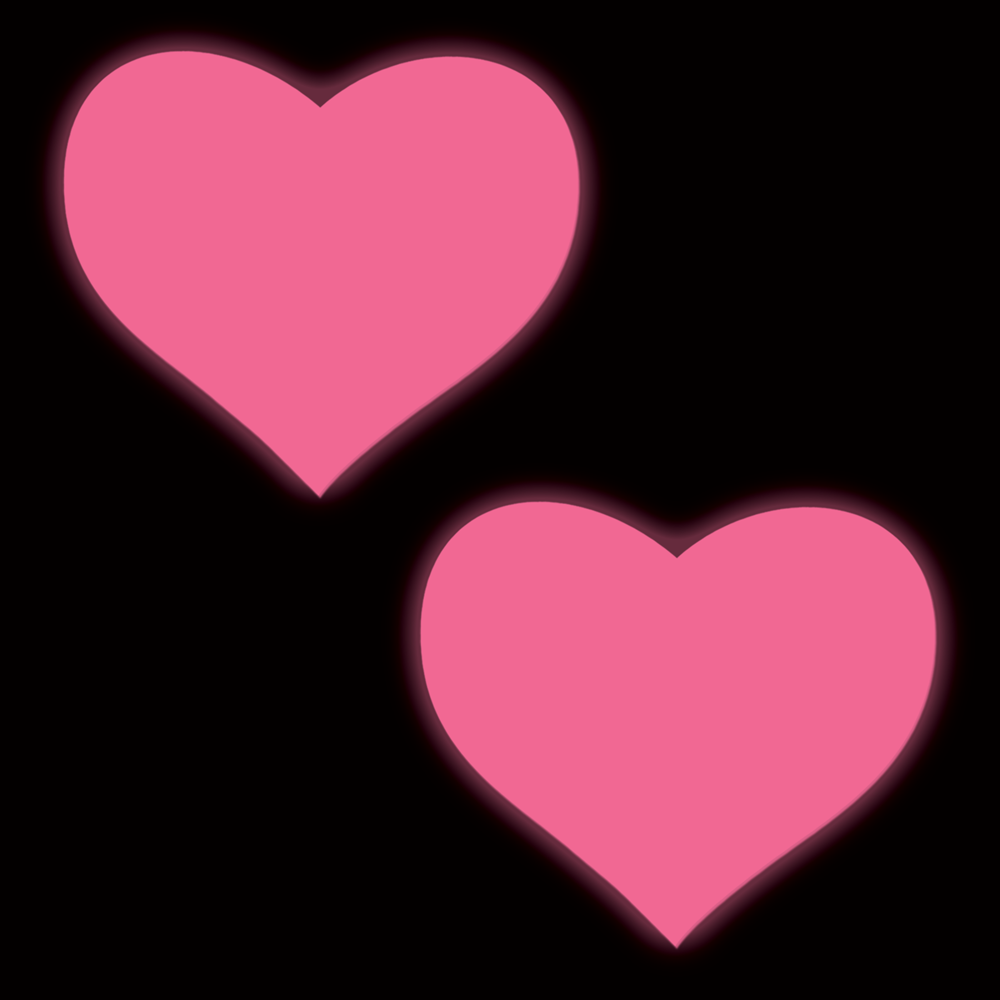 Love: Glow in the Dark Neon Heart Pasties Nipple Covers by Pastease®
