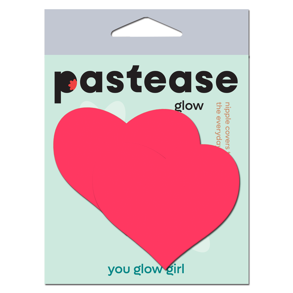 Love: Glow in the Dark Neon Heart Pasties Nipple Covers by Pastease®