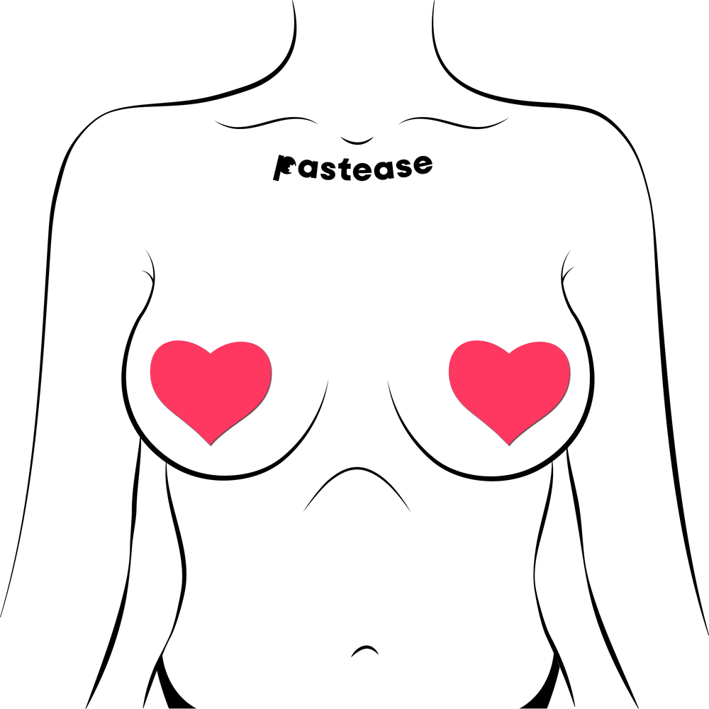 Love: Glow in the Dark Neon Heart Pasties Nipple Covers by Pastease®