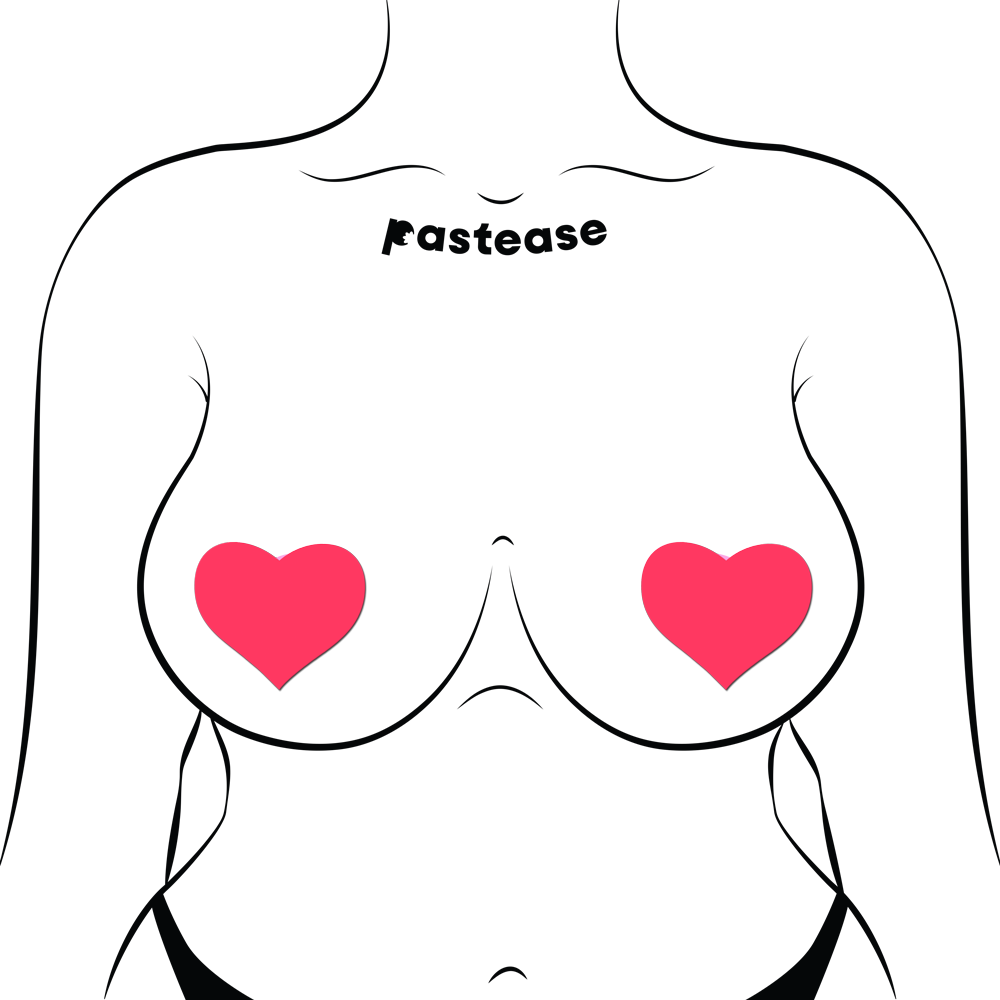 Love: Glow in the Dark Neon Heart Pasties Nipple Covers by Pastease®