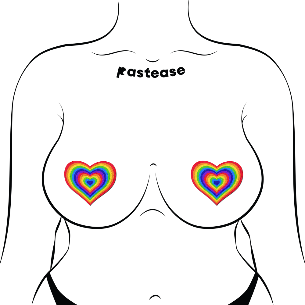 Love: Velvet Rainbow Pumping Heart Nipple Pasties by Pastease®