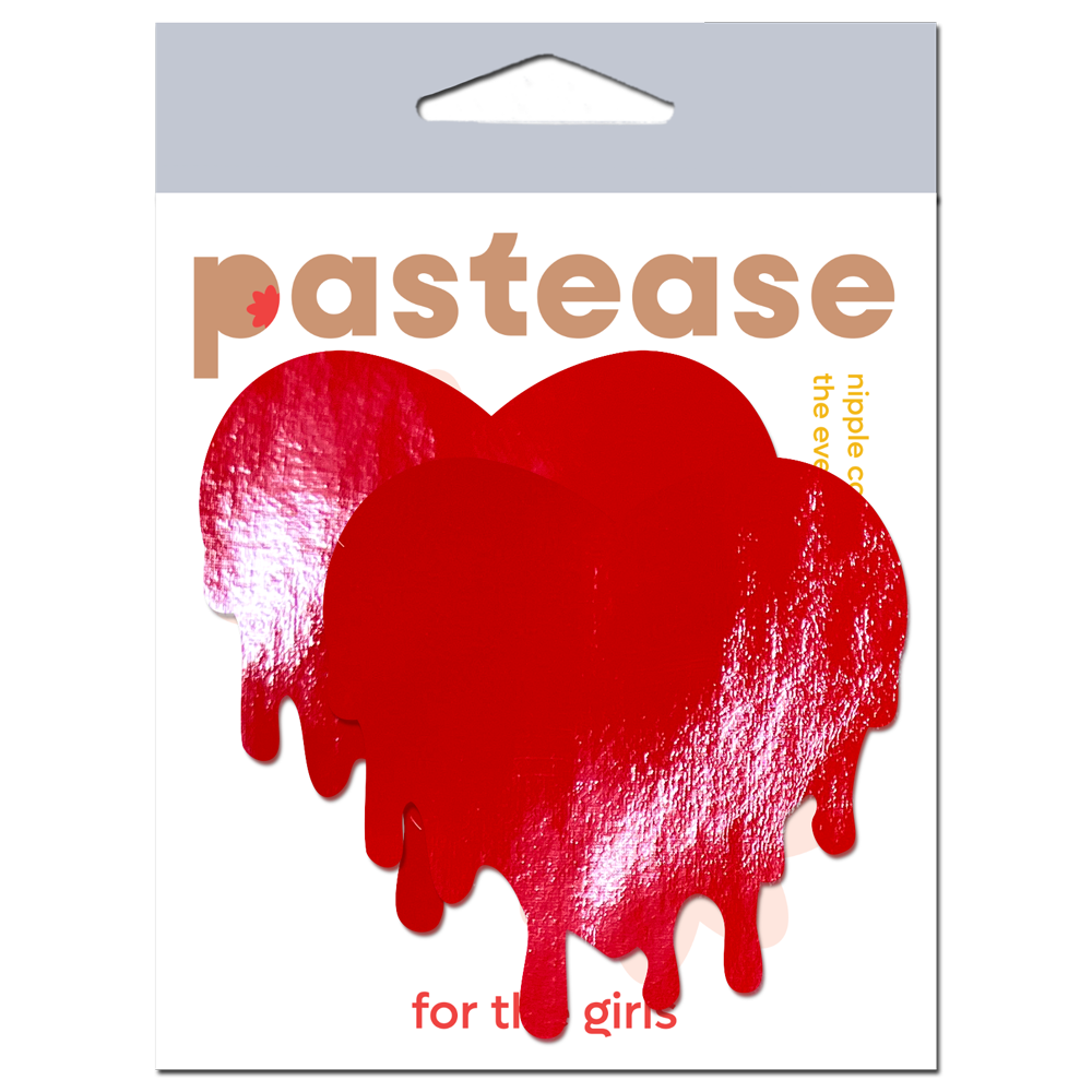 Melty Heart: Patent Leather Fetish Vinyl Melty Heart Nipple Pasties by Pastease®