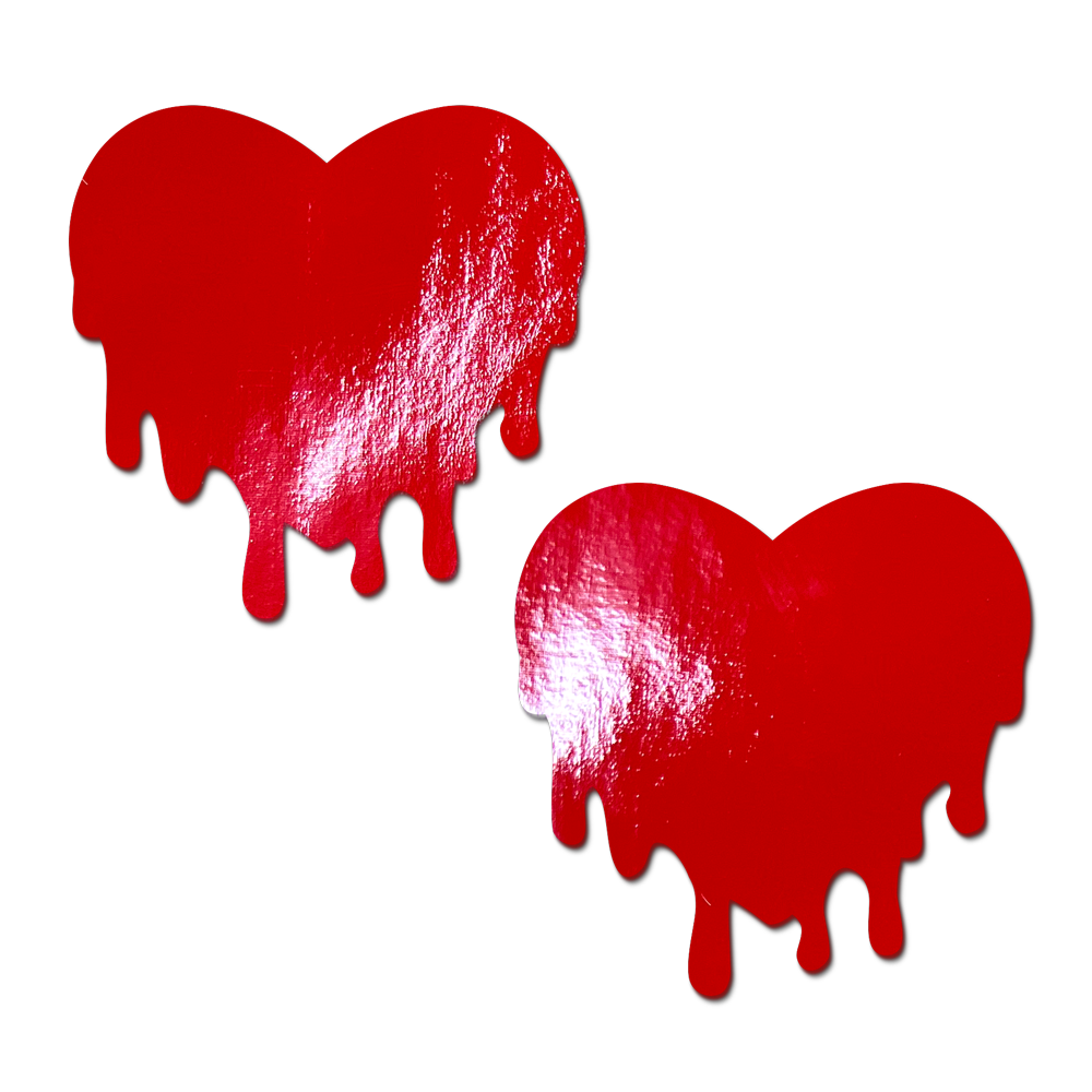 Melty Heart: Patent Leather Fetish Vinyl Melty Heart Nipple Pasties by Pastease®