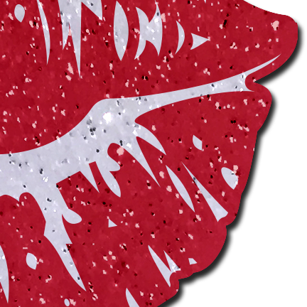 Kisses: Sparkly Red Kissing Puckered Lips Nipple Covers by Pastease