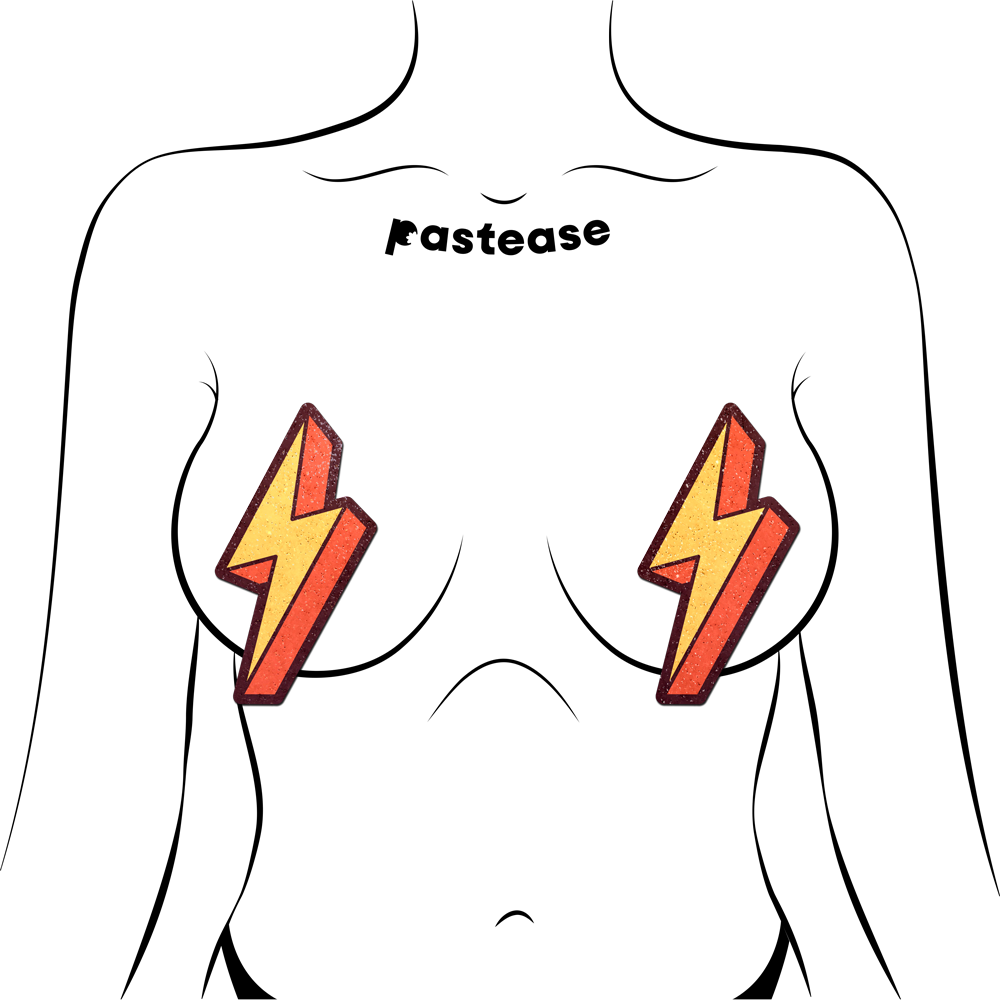 Lightning Bolt Pasties Thunder Struck Breast Covers by Pastease