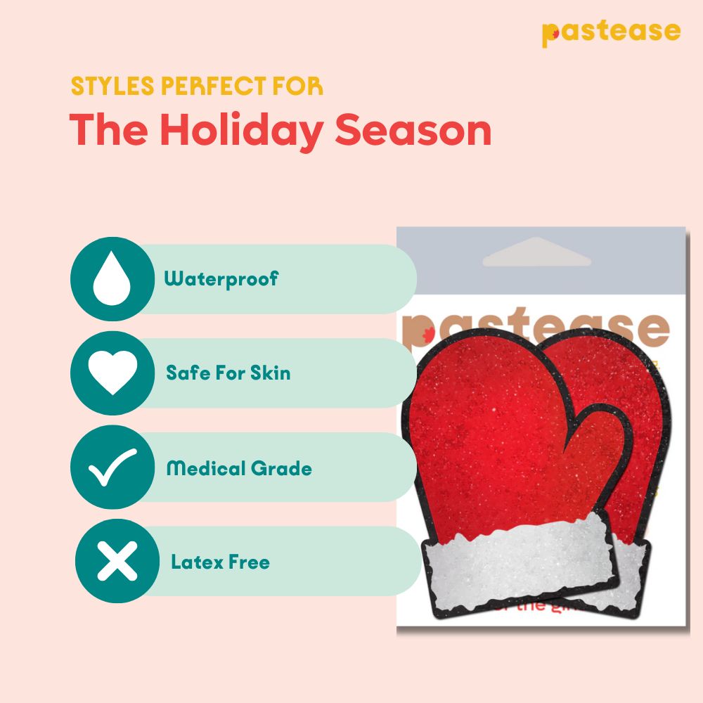 Santa: Red and White Santa Mitten Nipple Pasties by Pastease®