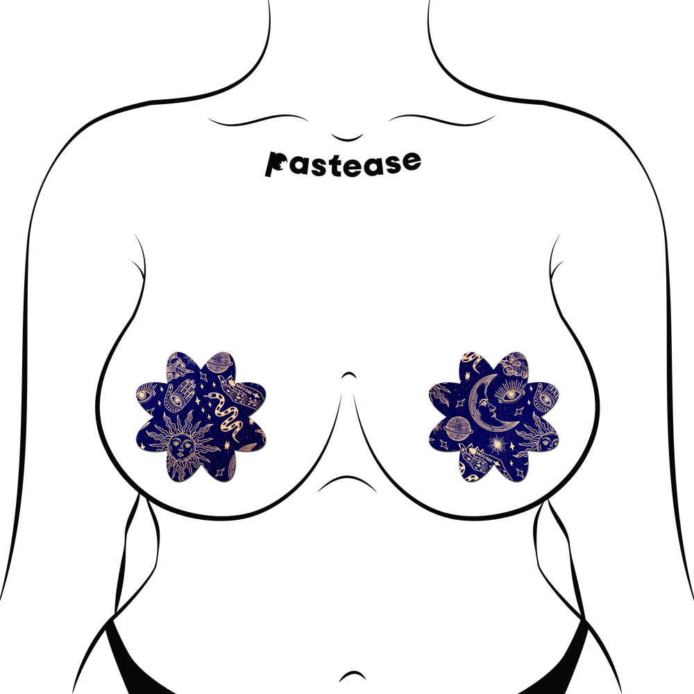 Midnight Celestial Sun & Moon Petal Breast Pasties by Pastease®