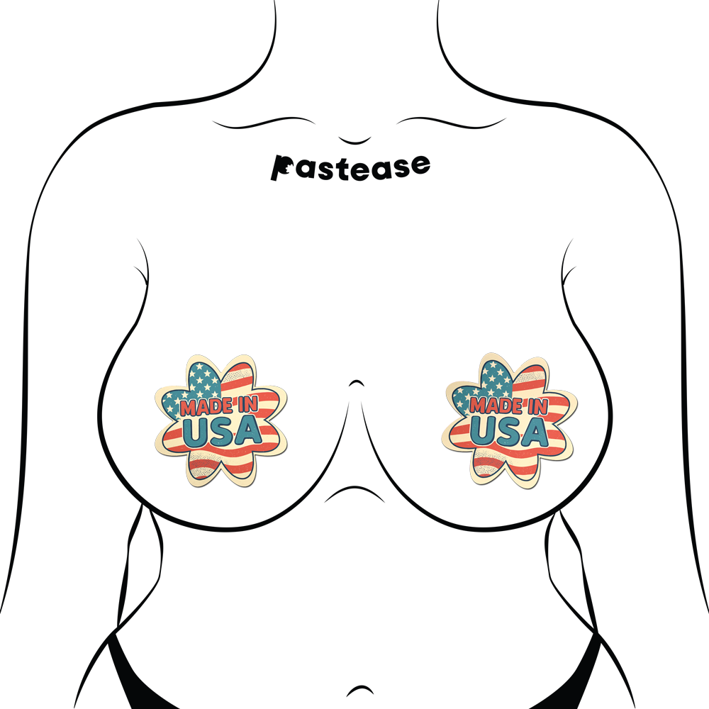 Patriotic Made in USA Flag Petal Breast Pasties by Pastease®