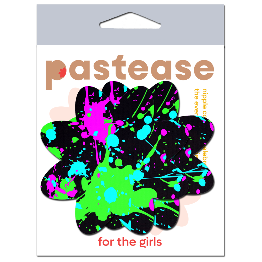 Vibrant Neon Paint Splatter Petal Breast Pasties by Pastease®
