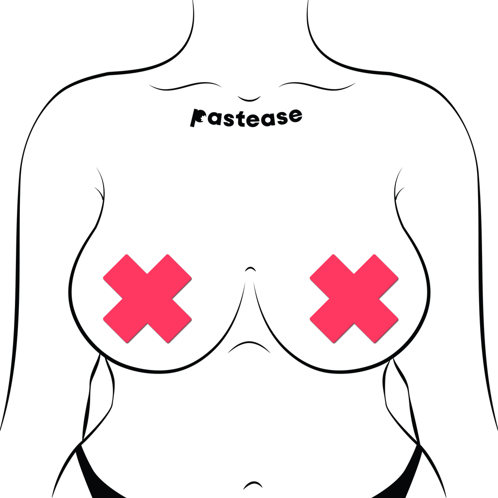 Plus X: Glow-in-the-Dark Neon Cross Pasties Nipple Covers by Pastease®