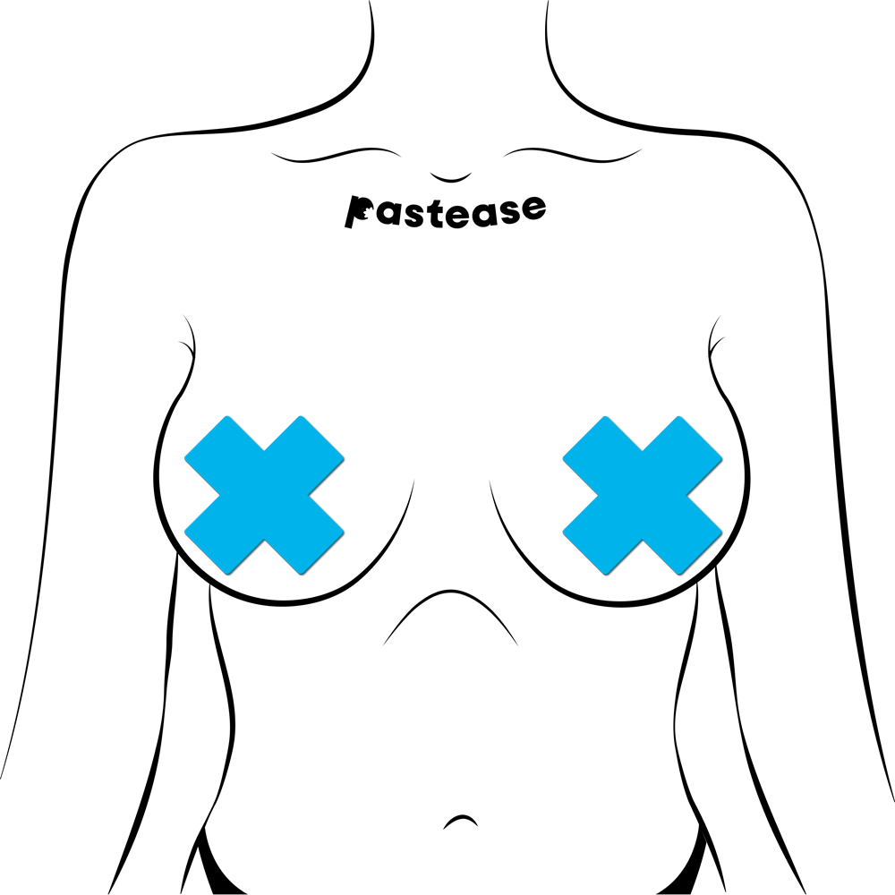 Plus X: Glow-in-the-Dark Neon Cross Pasties Nipple Covers by Pastease®