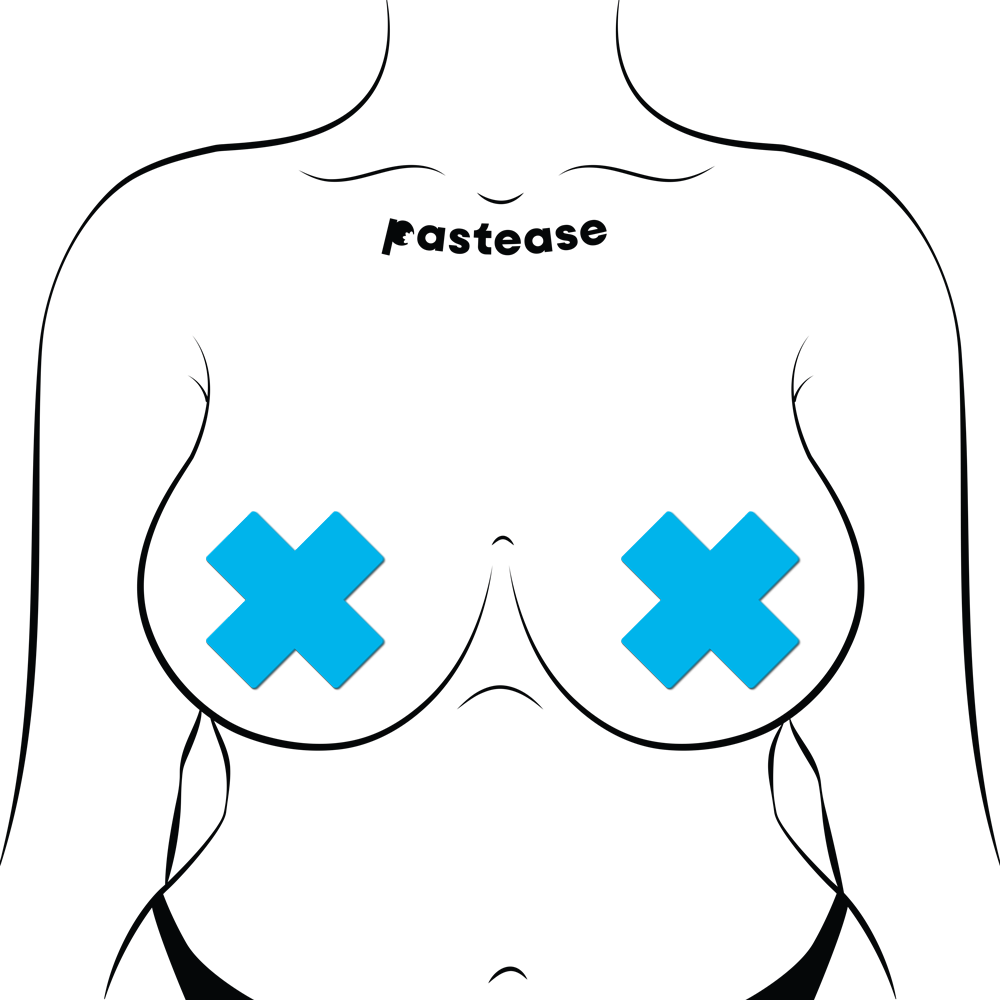 Plus X: Glow-in-the-Dark Neon Cross Pasties Nipple Covers by Pastease®