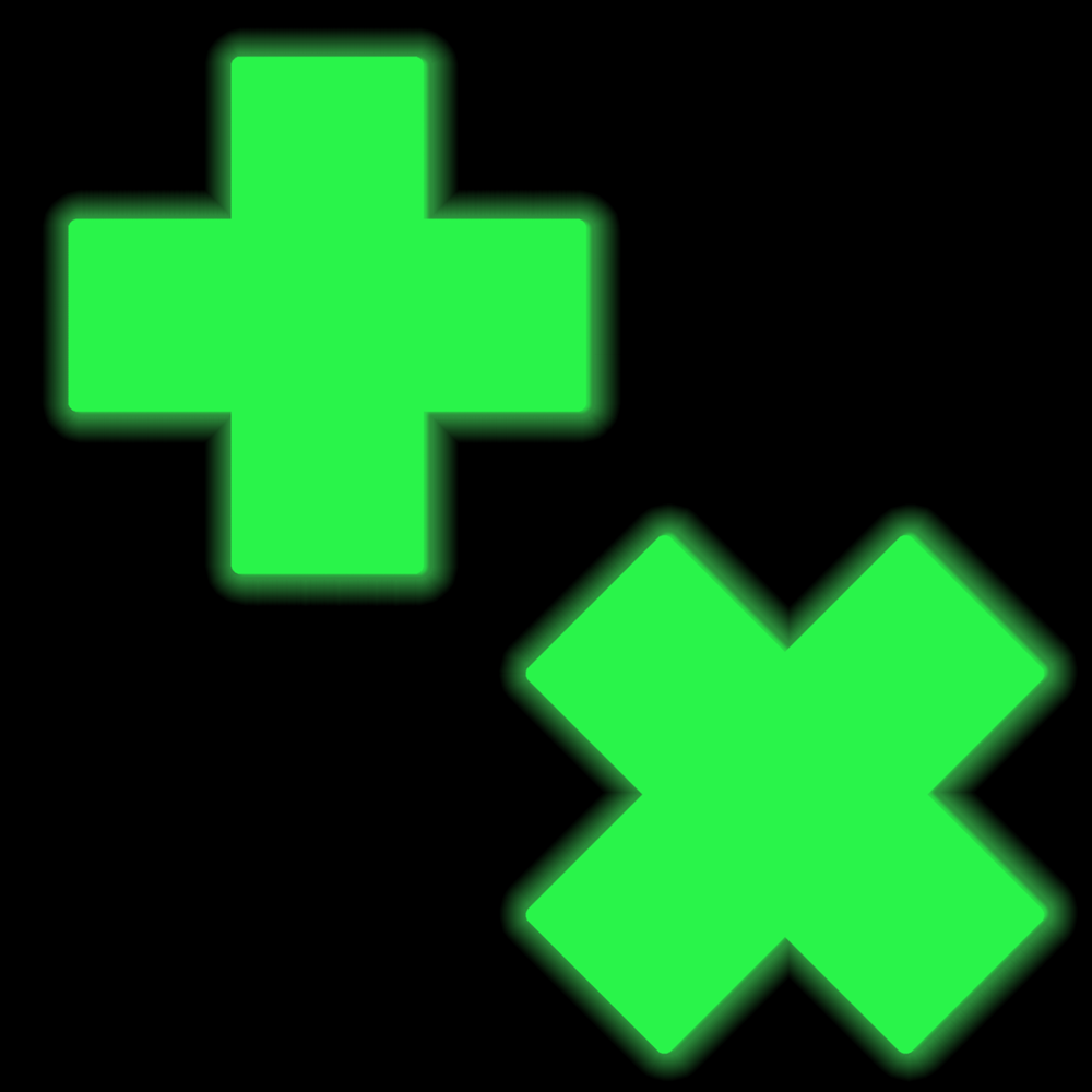 Plus X: Glow-in-the-Dark Neon Cross Pasties Nipple Covers by Pastease®