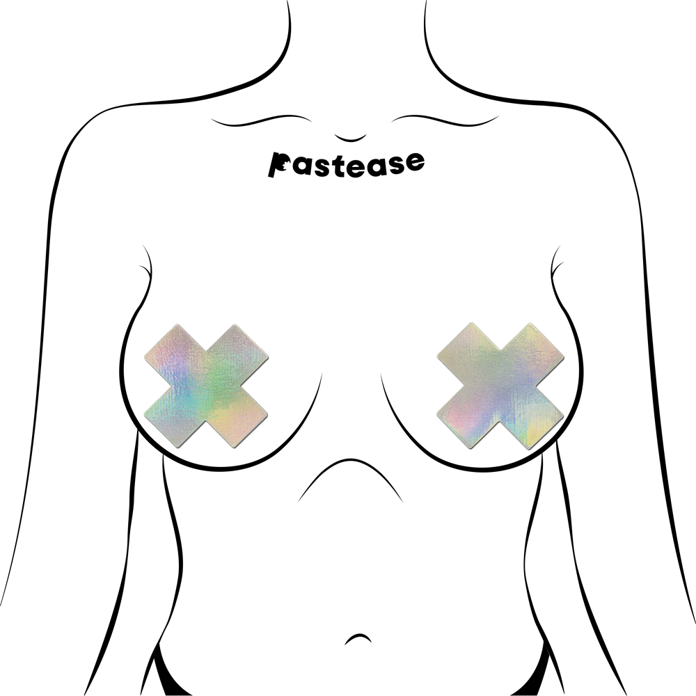 Holographic Plus X Nipple Pasties by Pastease® o/s