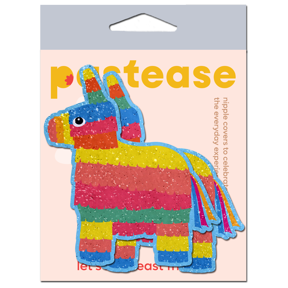 Piñata: Festive Piñata on Soft Glitter Velvet Nipple Covers Pastease®