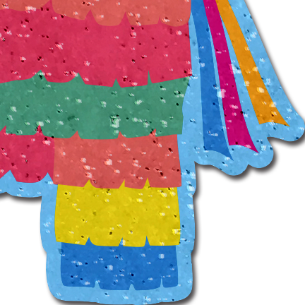 Piñata: Festive Piñata on Soft Glitter Velvet Nipple Covers Pastease®