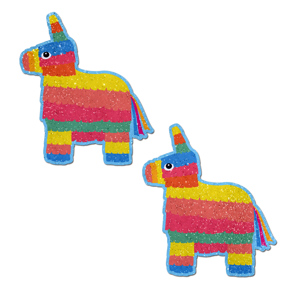 Piñata: Festive Piñata on Soft Glitter Velvet Nipple Covers Pastease®