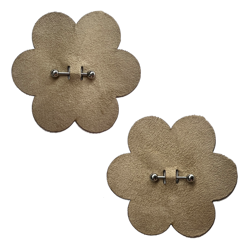 Pierced Pasties: Nude Flower Breast Petal with Barbell Piercing Nipple  Covers by Pastease