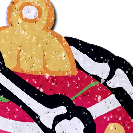 White Boney Skeleton Hands Holding Christmas Holiday Ornament Breast Pasties by Pastease®