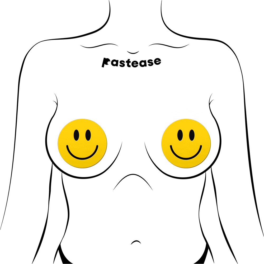 Smiley Faces Yellow Nipple Pasties by Pastease®