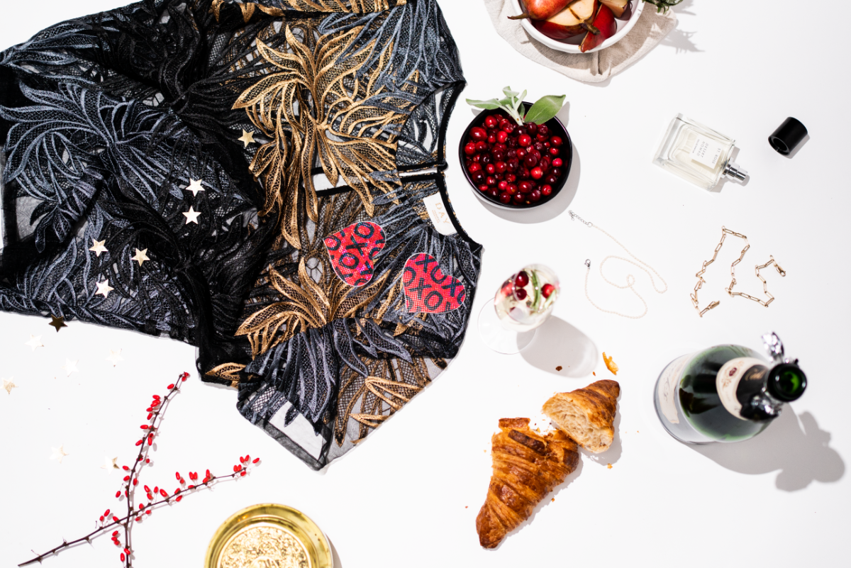 Love: Shattered Glass Disco Ball Red with Black XO Heart Nipple Pasties by Pastease®